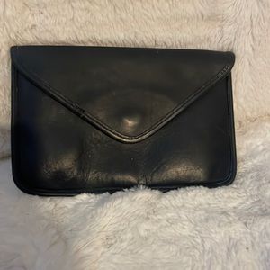 Vintage EUC Navy Leather Michael Green Clutch